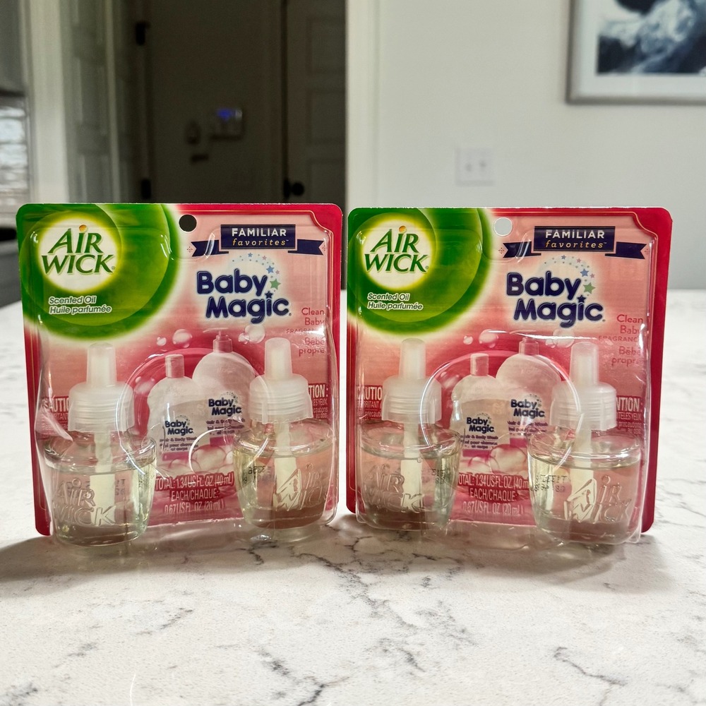 Air Wick NEW Baby Magic Scented Oil Refill 2 Pk Bundle‎ of 2 Air Freshener RARE